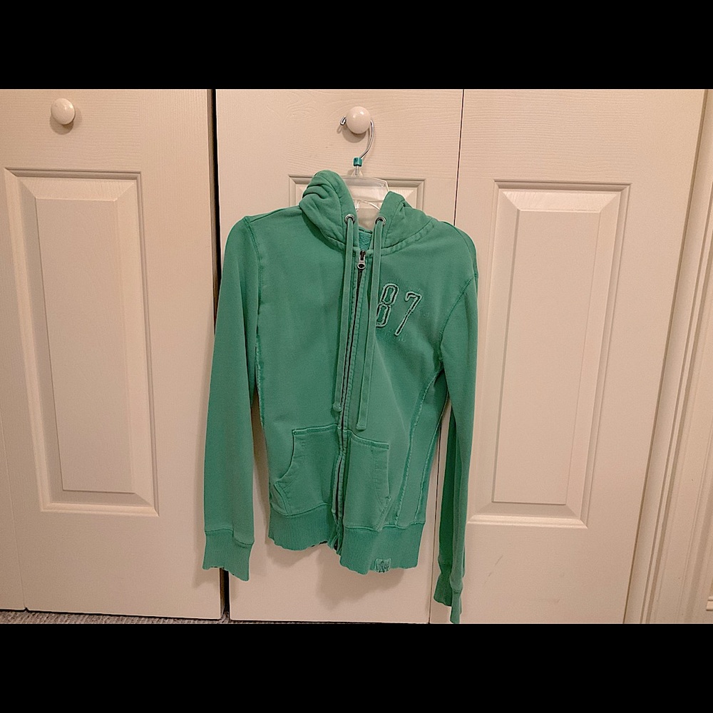 Aeropostale Green Graphic Sweater Hoodie (Size SP)